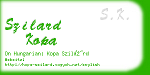 szilard kopa business card